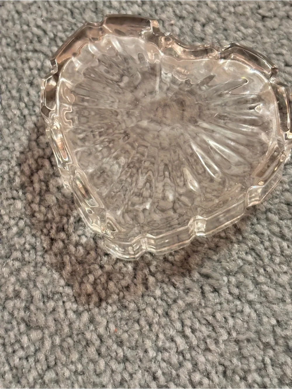 Kristal Zajecar Heart-Shaped Glass Trinket Dish - Clear